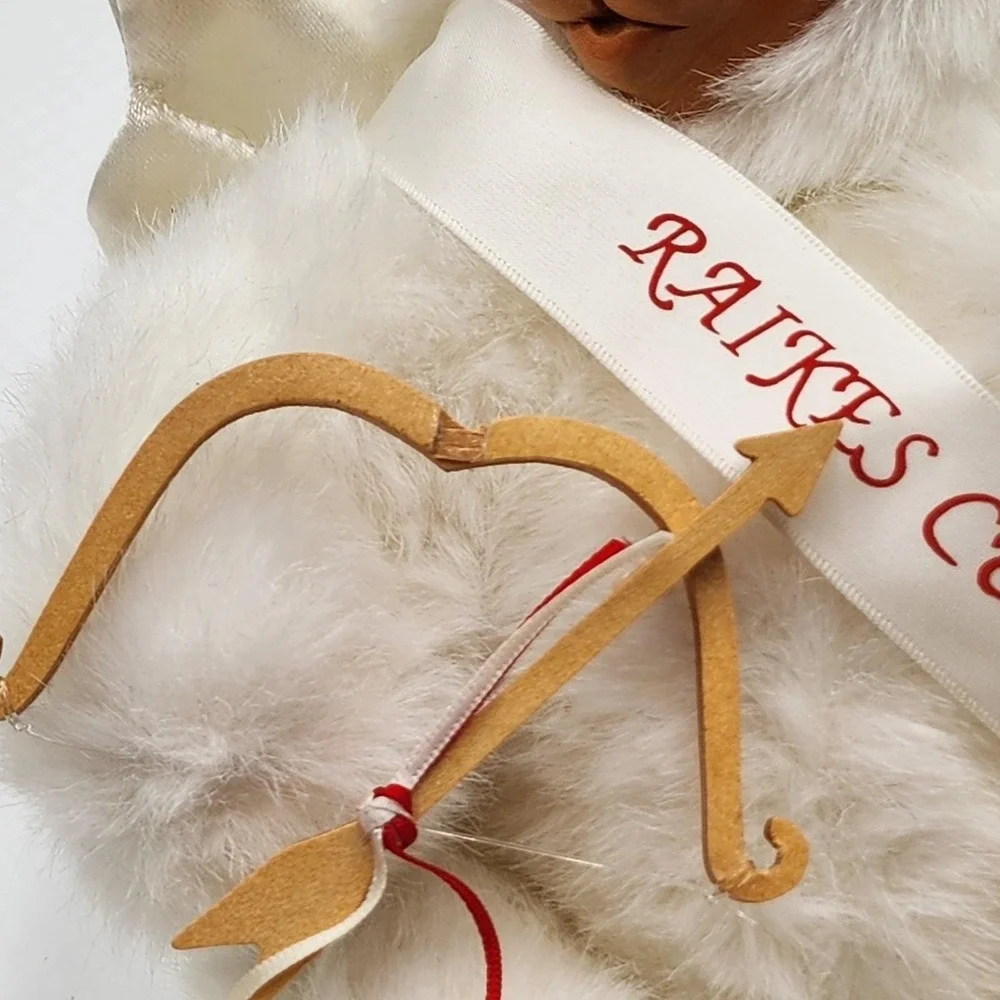 Vintage‎ 1990 Robert Raikes Cupid Bear Angel Wings Wood Face Plush With Tag 9